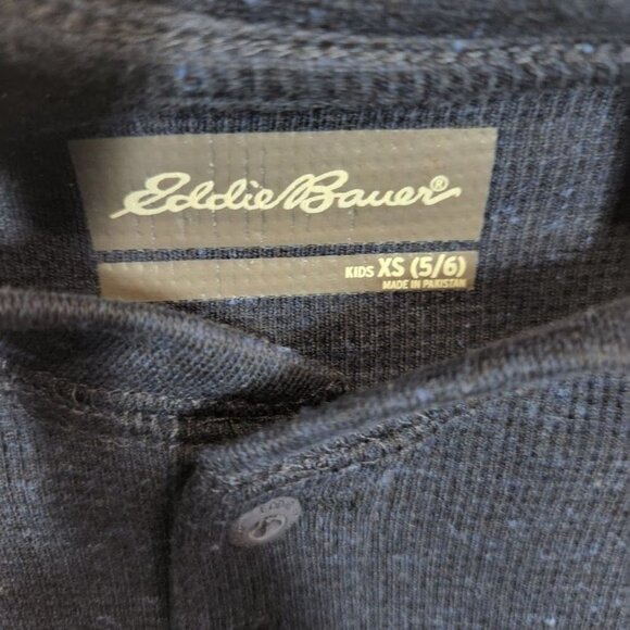 NWT Boys Eddie Bauer Eddie's Favorite Thermal Henley in Blue Size XS - Picture 4 of 8